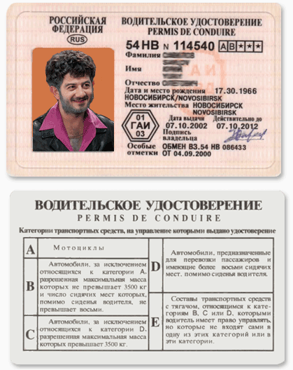 Водительское удостоверение или «права»