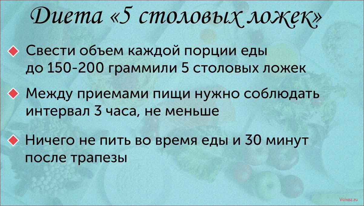 (столовых, ложек, диета, эффективного, похудения) 5 столовых ложек — диета для эффективного похудения