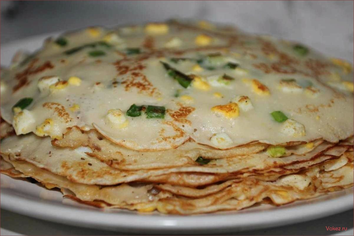 (блины, кефире, припеком, вкусное, сытное) Блины на кефире с припеком — вкусное и сытное блюдо для всей семьи!