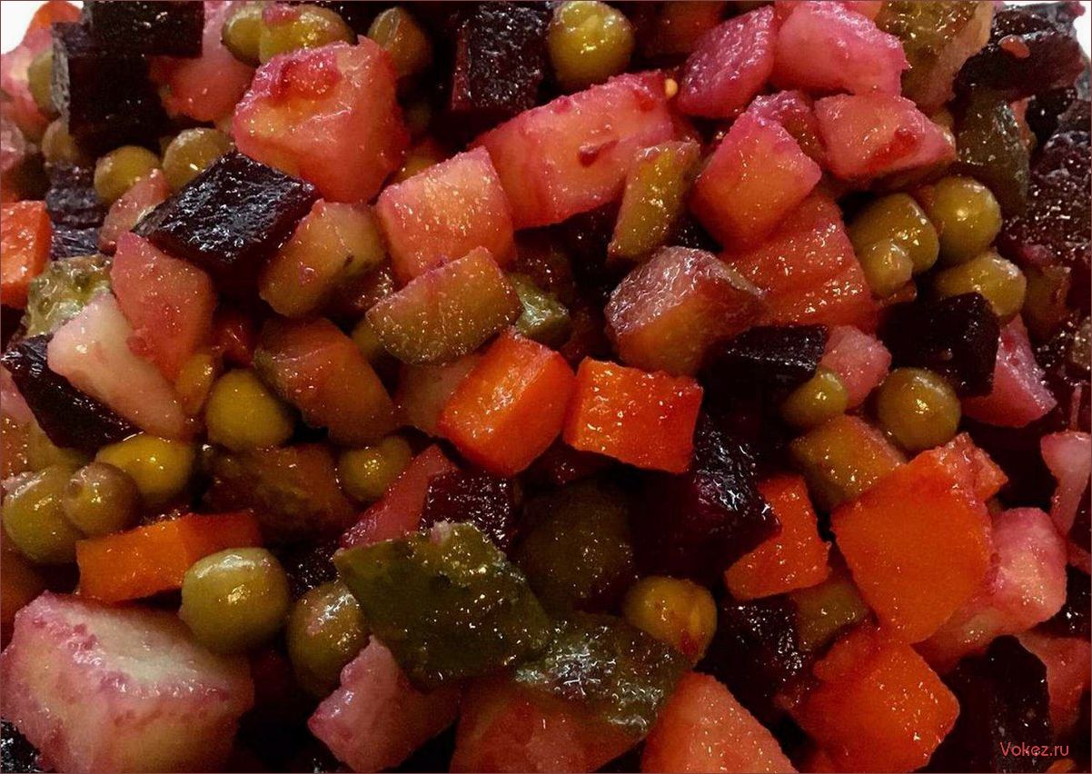 (приготовить, классический, винегрет, горошком, рецепт) Как приготовить классический винегрет с горошком — рецепт, ингредиенты и шаги приготовления
