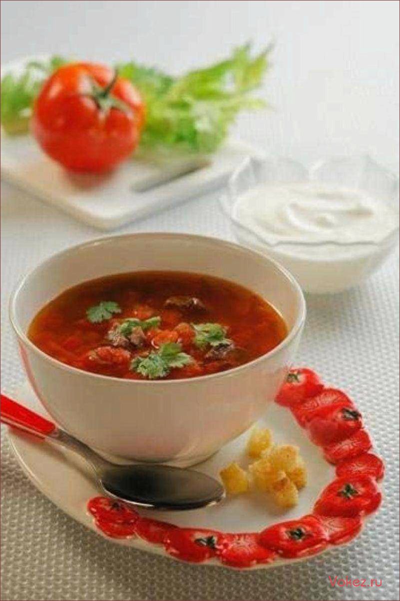(томатно-огуречный, чесночными, гренками, вкусное, полезное) Томатно-огуречный суп с чесночными гренками — вкусное и полезное блюдо для всей семьи