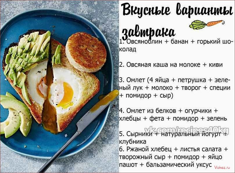 (здоровые, завтраки, похудения, рецепты, секреты) Здоровые завтраки для похудения — рецепты и секреты правильного питания
